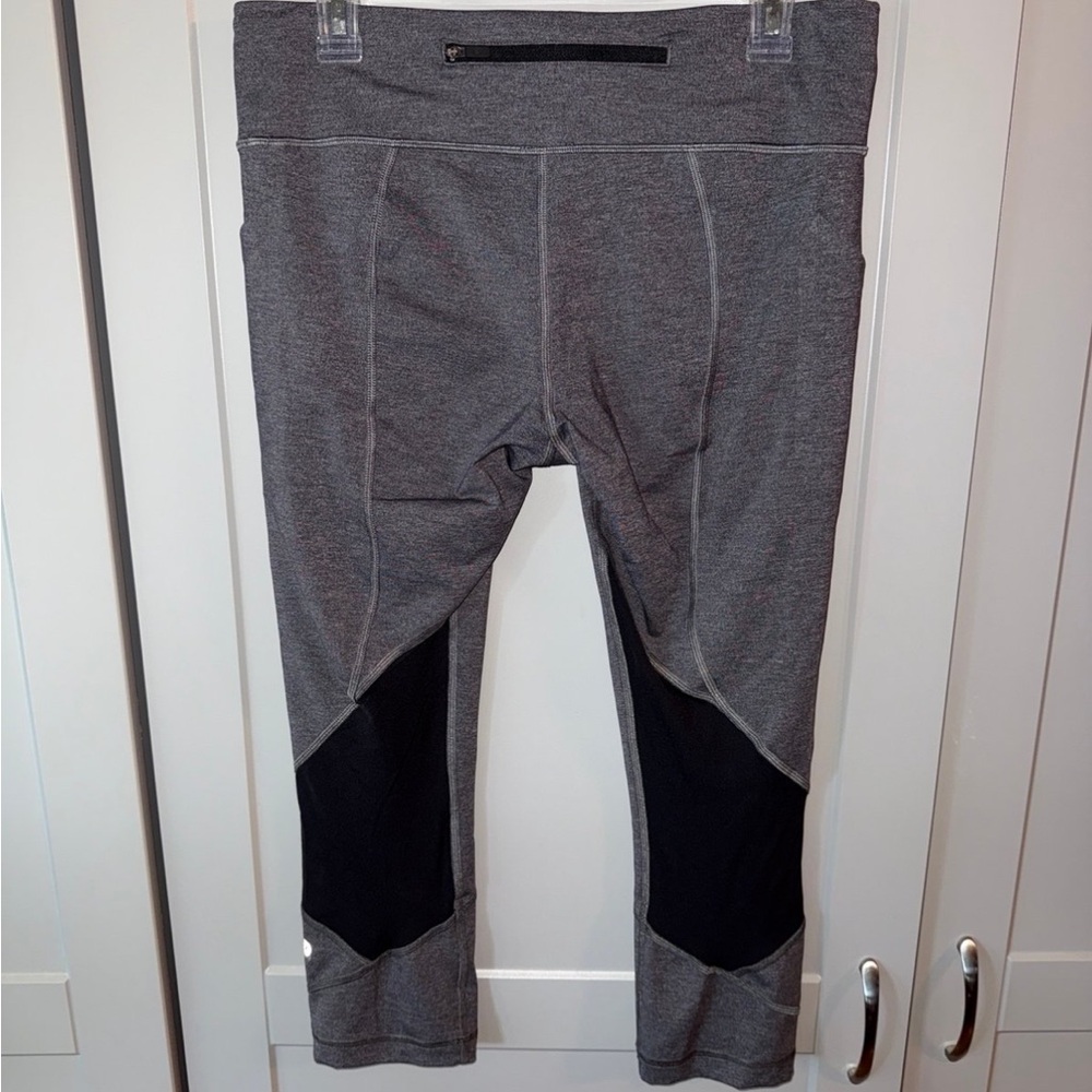 LULULEMON Women's Pace Rival Crop Leggings Heathered Black 22” Inseam size 10